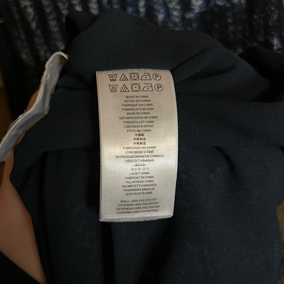 MICHAEL Michael Kors Burnell Smocked Georgette Mini Dress Navy Size 4 - Picture 5 of 5